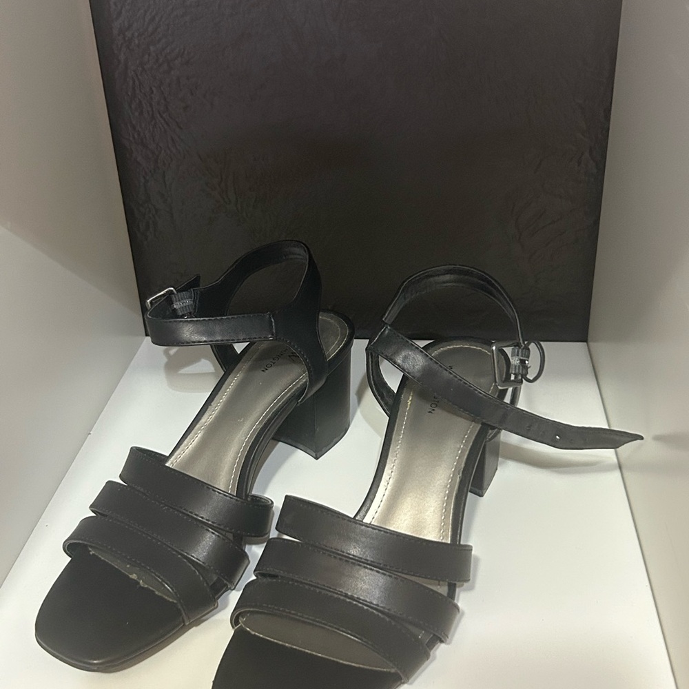 Worthington Black Strappy Block Heels
